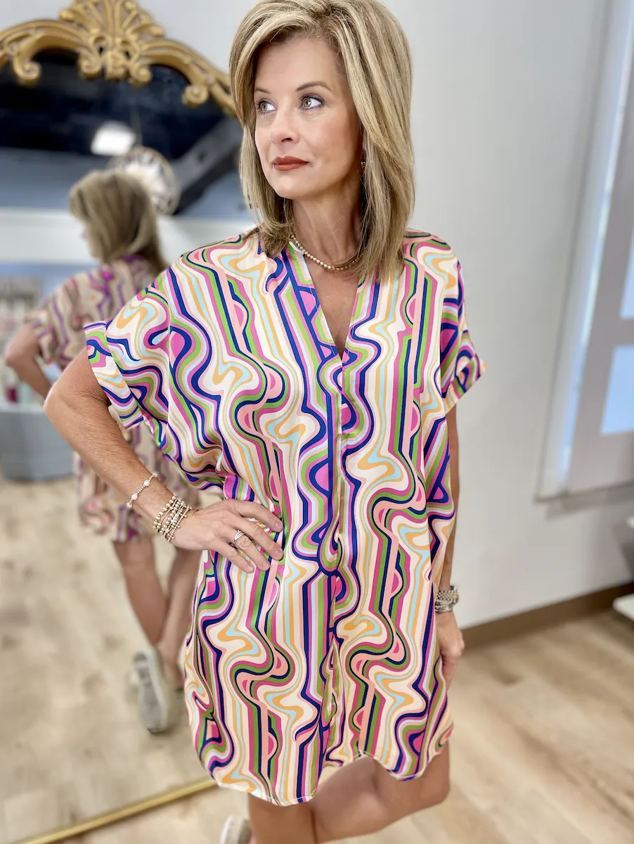 Karlie V Neck Signature Dress Multi