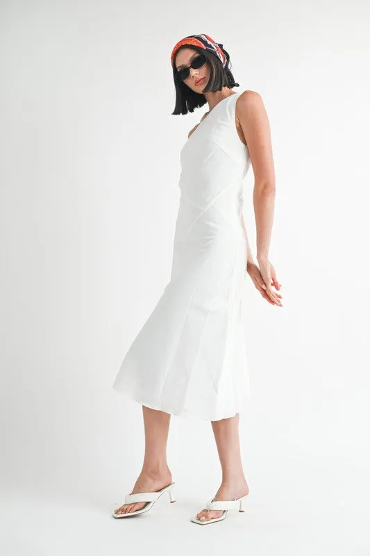 kesley ONE SHOULDER MID LINEN DRESS