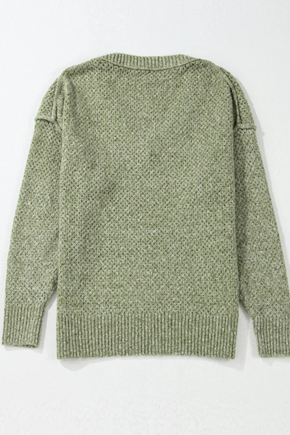 kesley V-Neck Dropped Shoulder Long Sleeve Sweater