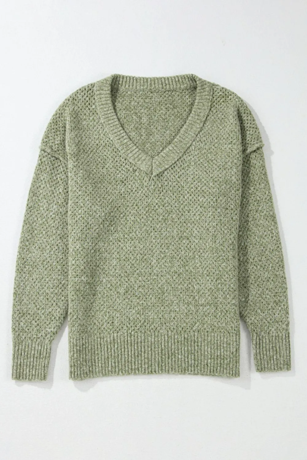 kesley V-Neck Dropped Shoulder Long Sleeve Sweater