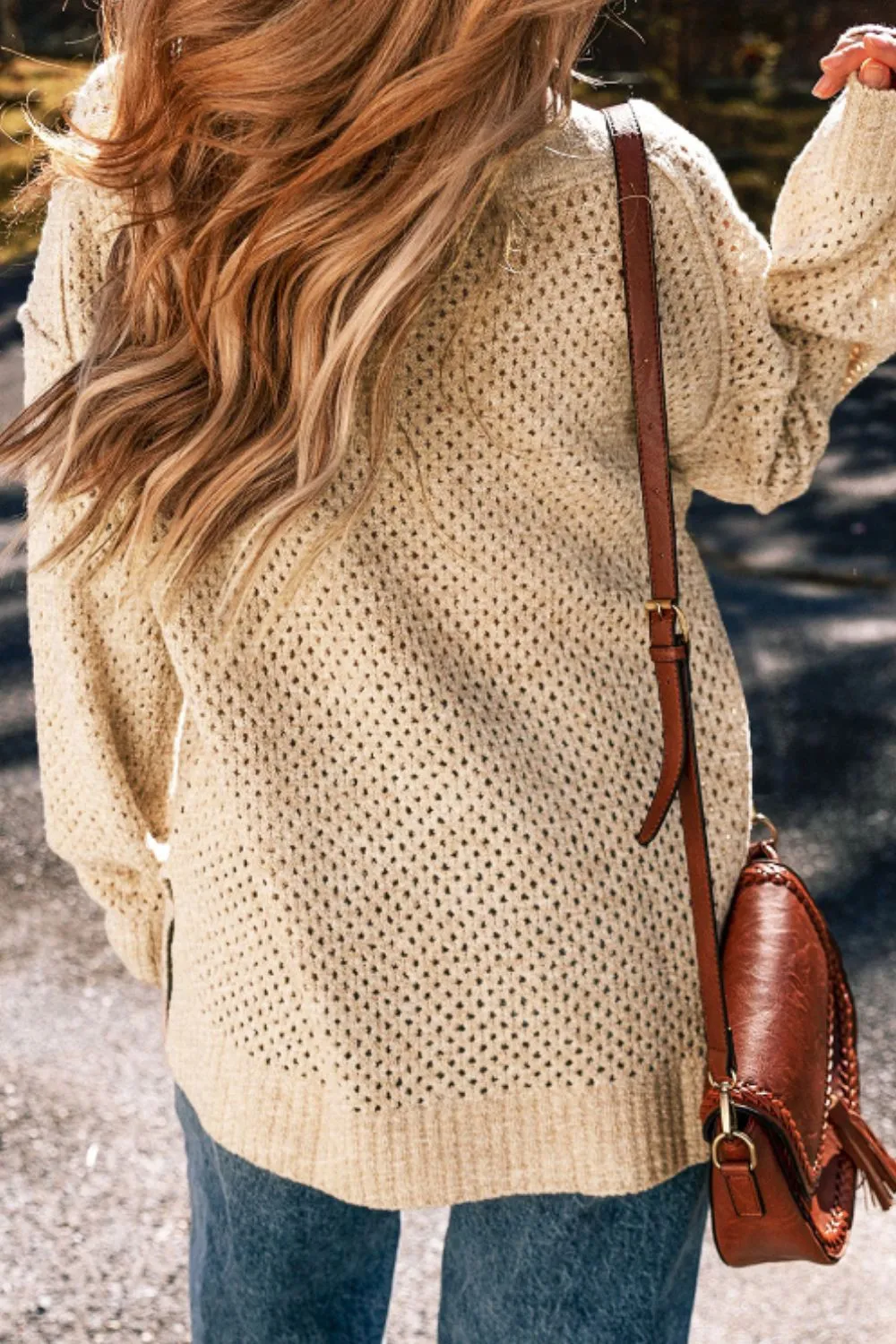 kesley V-Neck Dropped Shoulder Long Sleeve Sweater