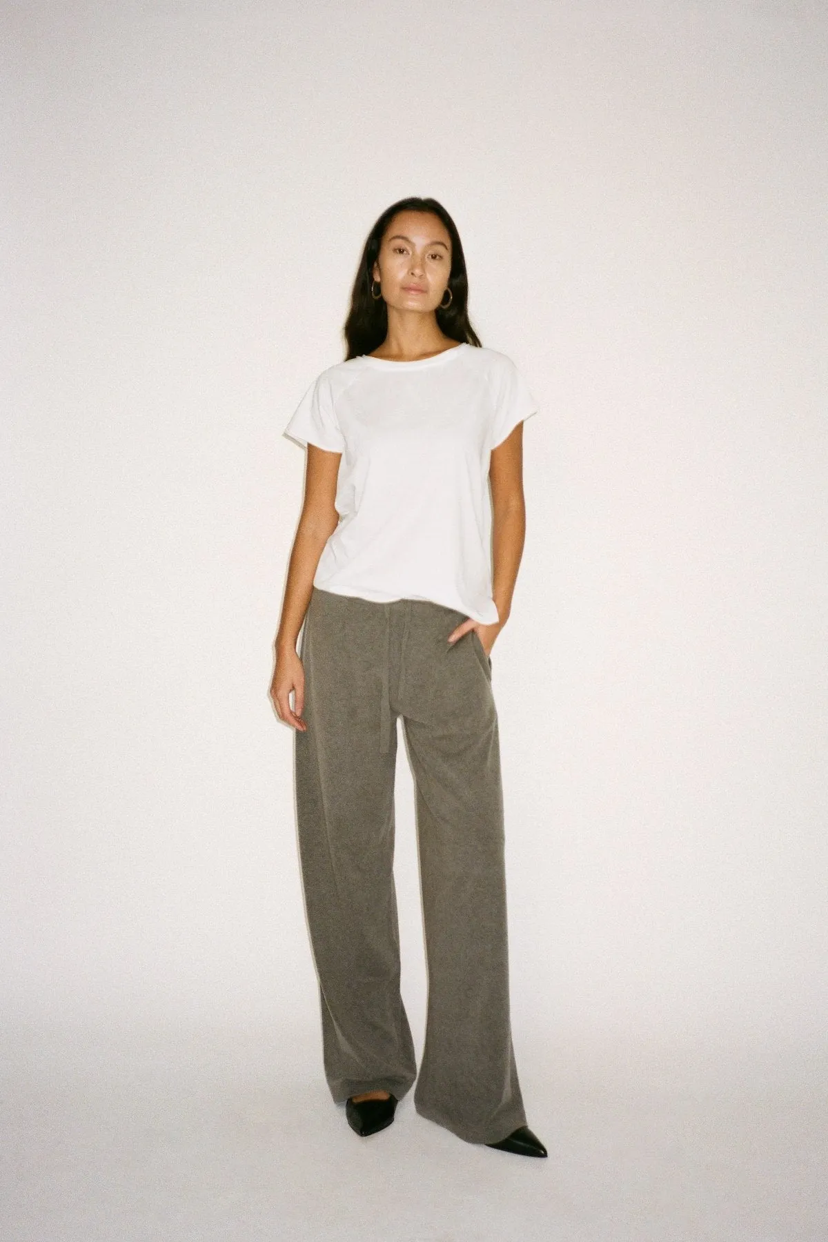 Knit lounge wide pants - Filine I Grey melange