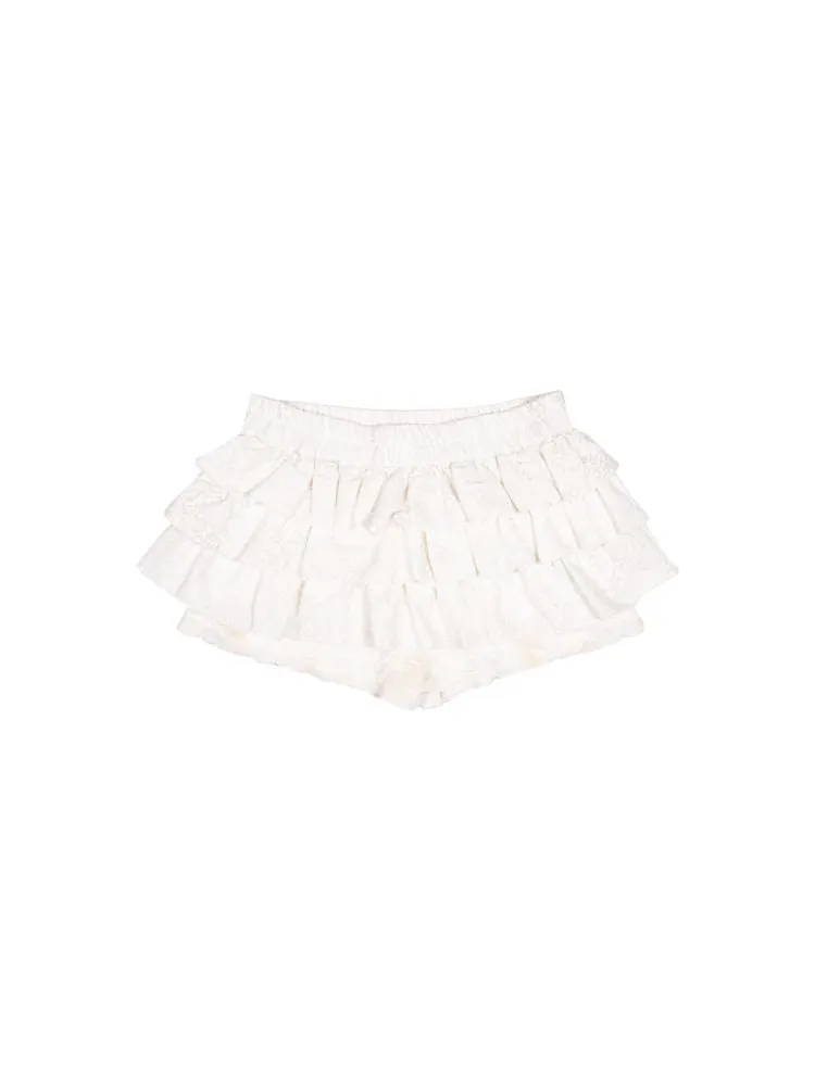 Lace Ruffle Skirt Pants