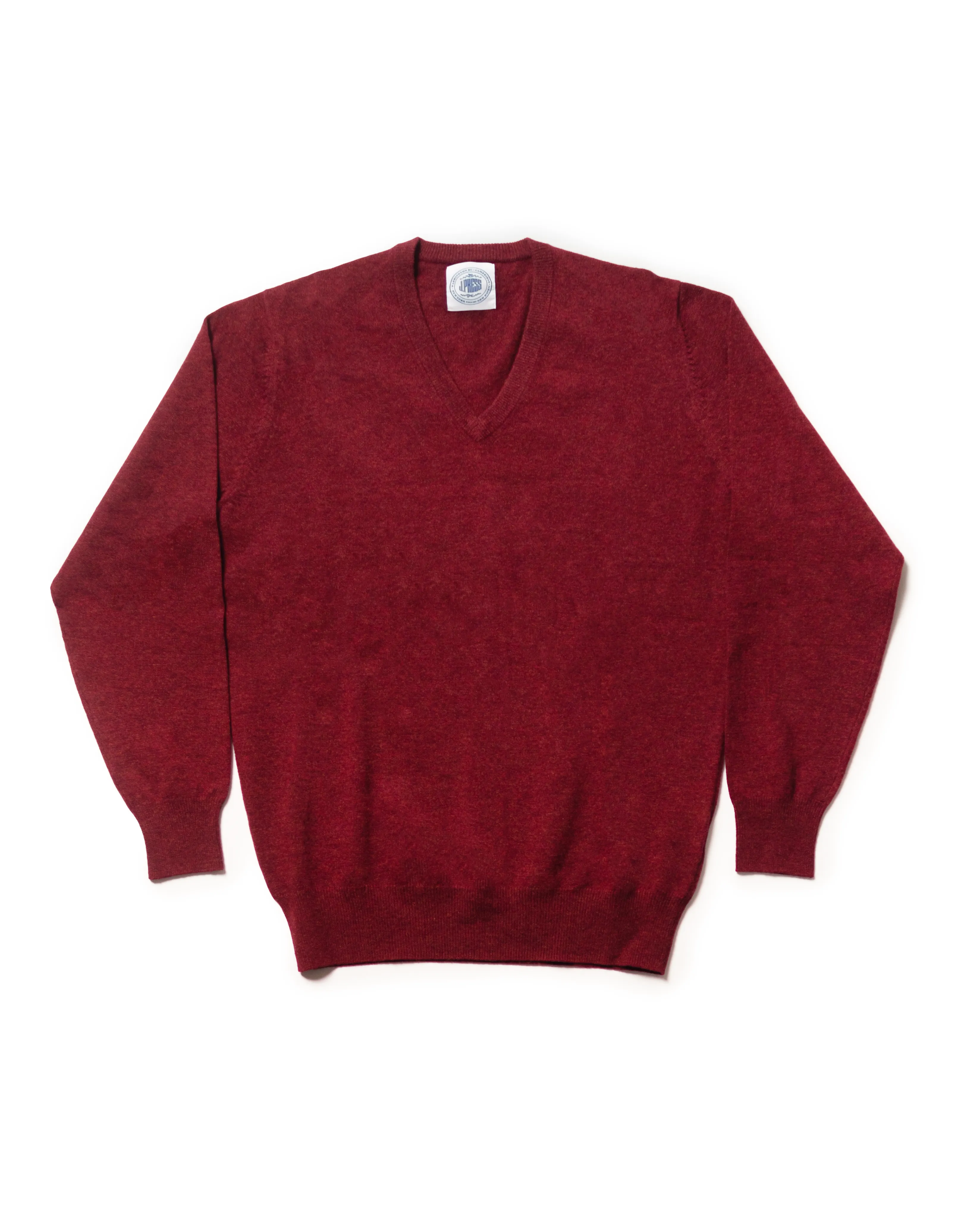 LAMBSWOOL GEELONG V NECK SWEATER - RED