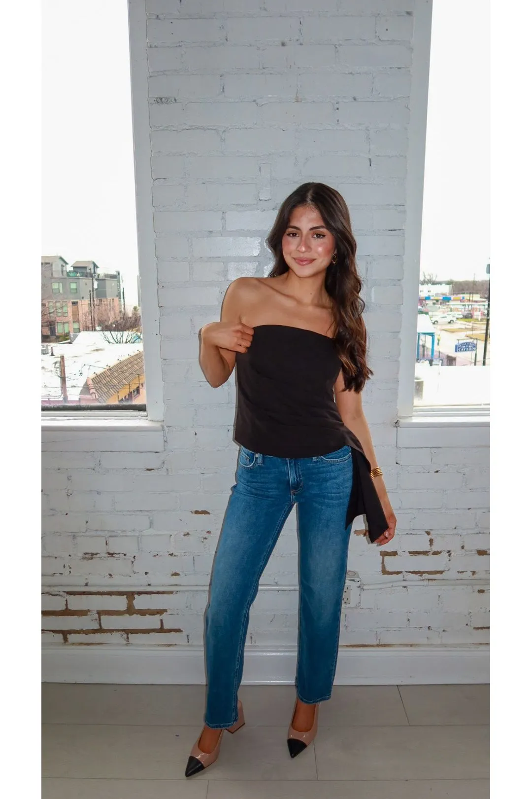 Lana Draped Strapless Top