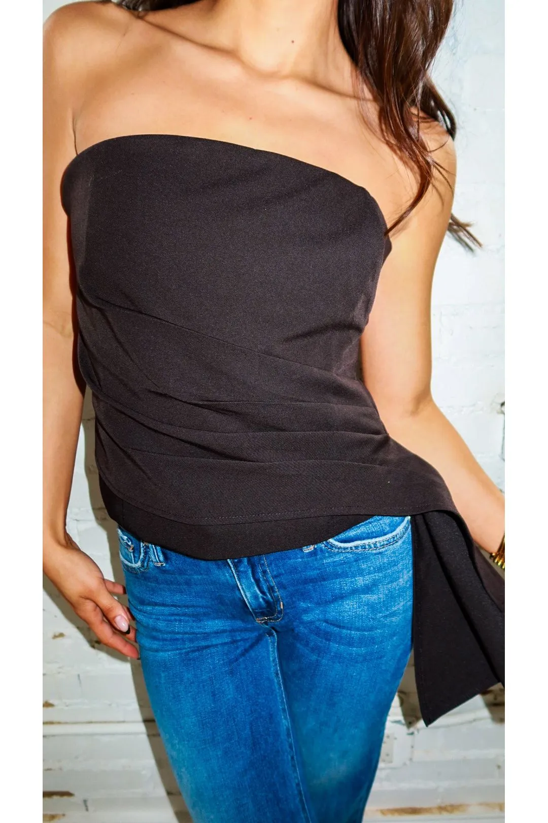 Lana Draped Strapless Top