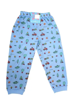 Landmark 2 in 1 Pajama Pants Band Dinosaur,Sun and Football, Sports - Blue/Light Yellow