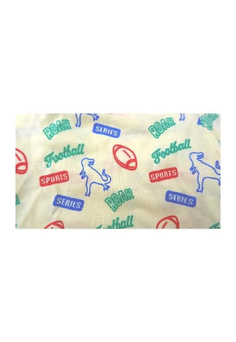 Landmark 2 in 1 Pajama Pants Band Dinosaur,Sun and Football, Sports - Blue/Light Yellow