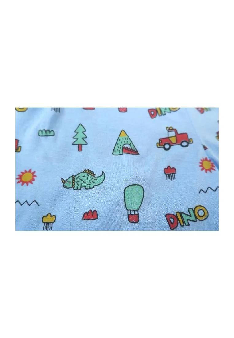 Landmark 2 in 1 Pajama Pants Band Dinosaur,Sun and Football, Sports - Blue/Light Yellow
