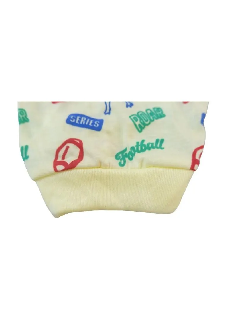 Landmark 2 in 1 Pajama Pants Band Dinosaur,Sun and Football, Sports - Blue/Light Yellow