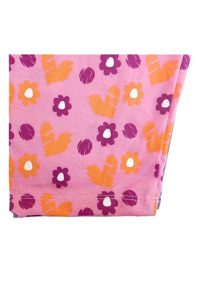 Landmark Pajama Pants Butterfly, Flower and Heart 2 in 1 - Lilac/Pink