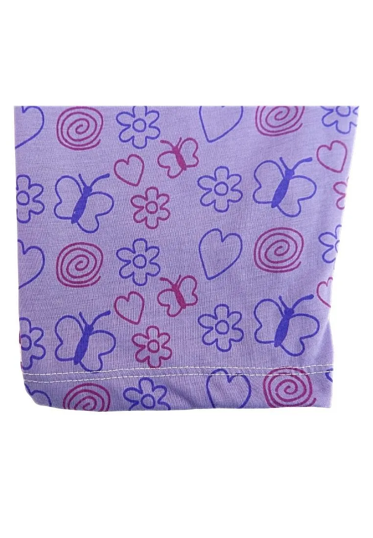 Landmark Pajama Pants Butterfly, Flower and Heart 2 in 1 - Lilac/Pink