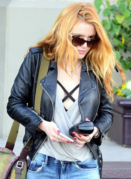 Leather Jacket worn by Bella Thorne