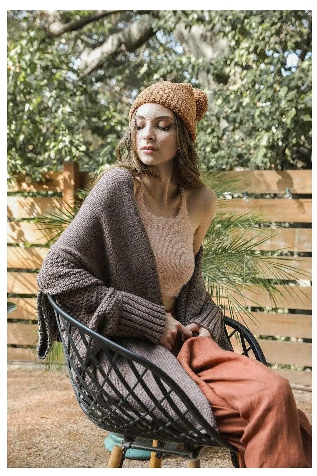 Leto Bat Sleeve Knit Cardigan