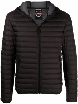 logo patch hooded puffer