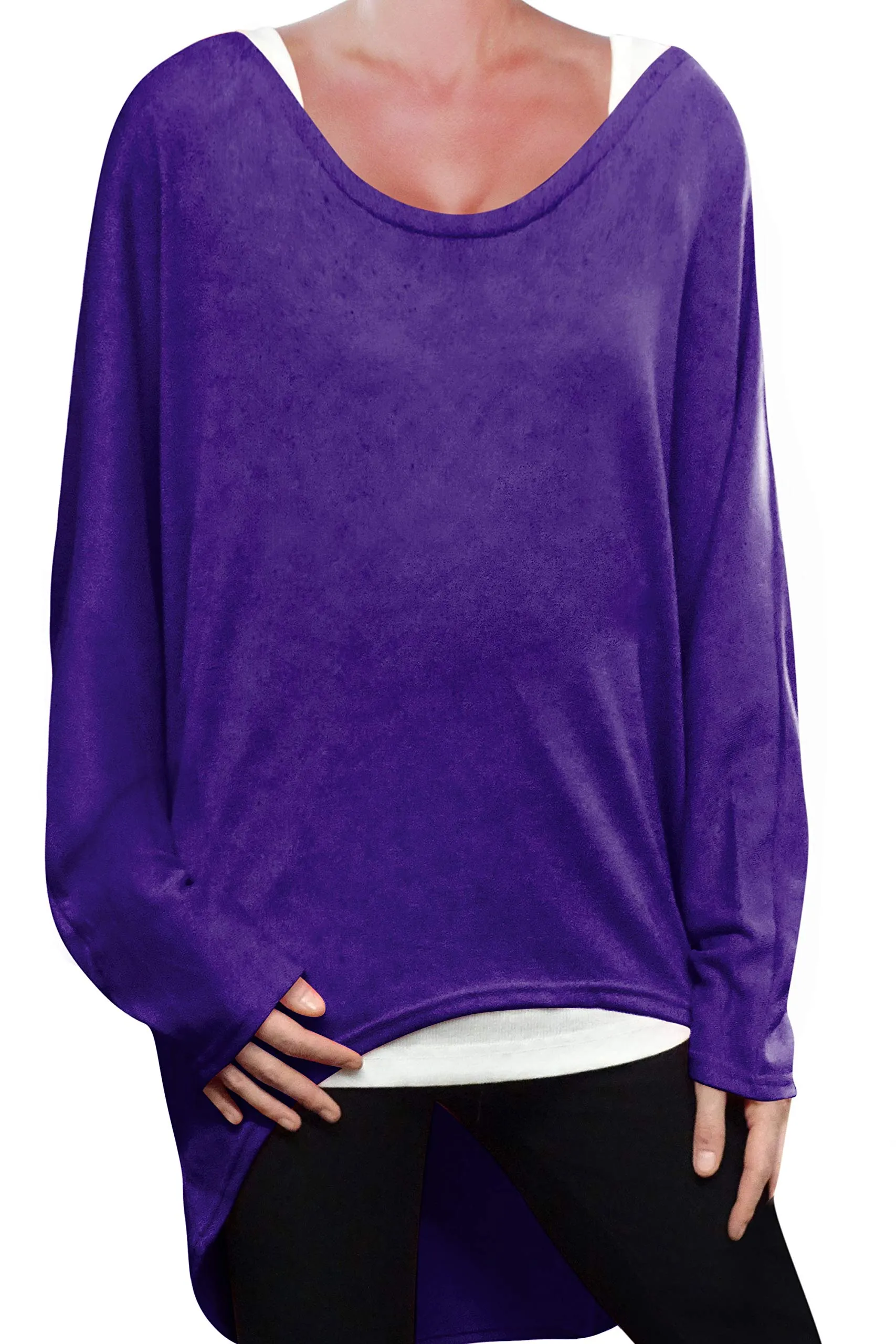Loose Baggy Oversized Women's Long Sweater Tunic Top Jumper