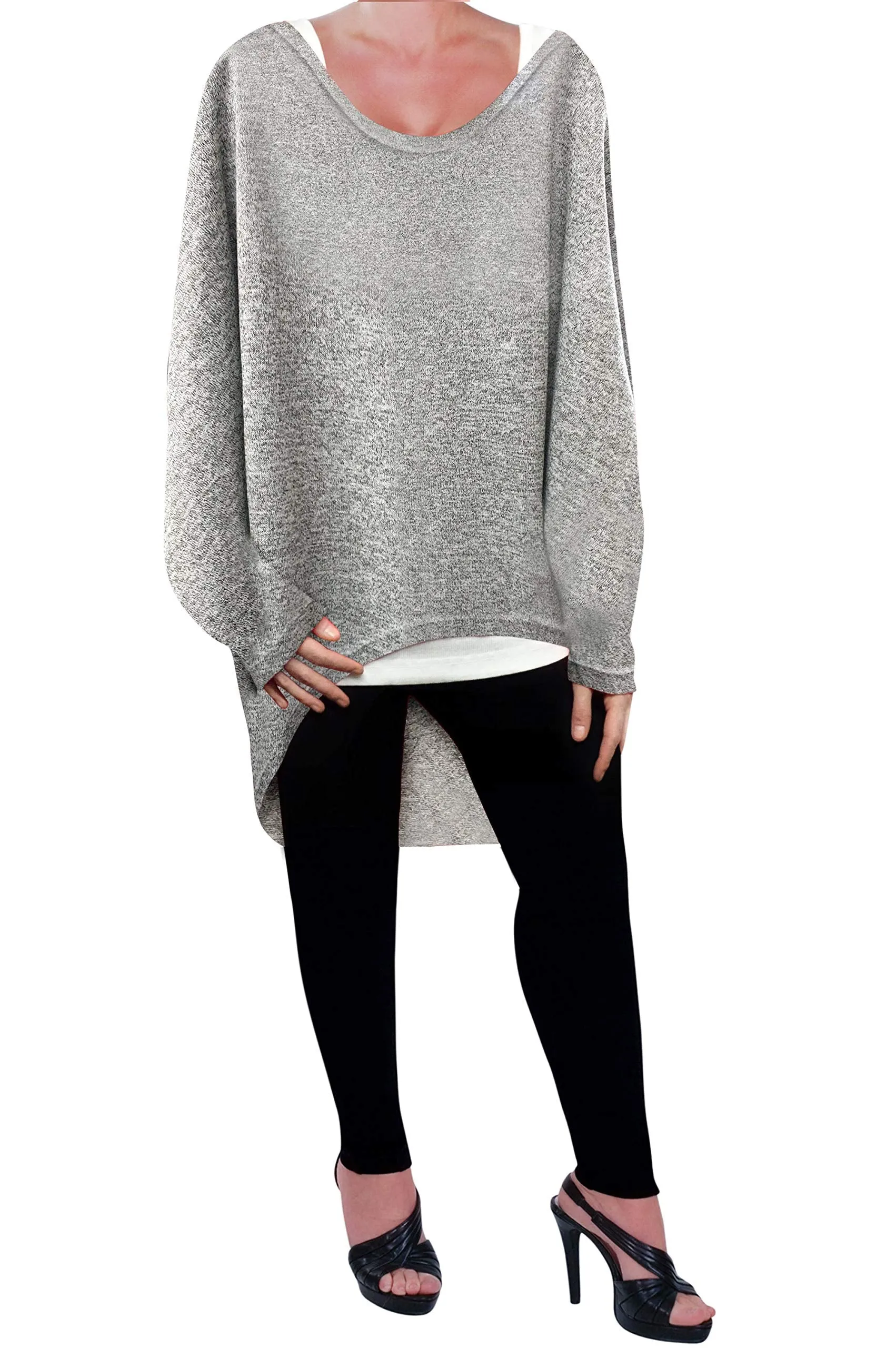 Loose Baggy Oversized Women's Long Sweater Tunic Top Jumper