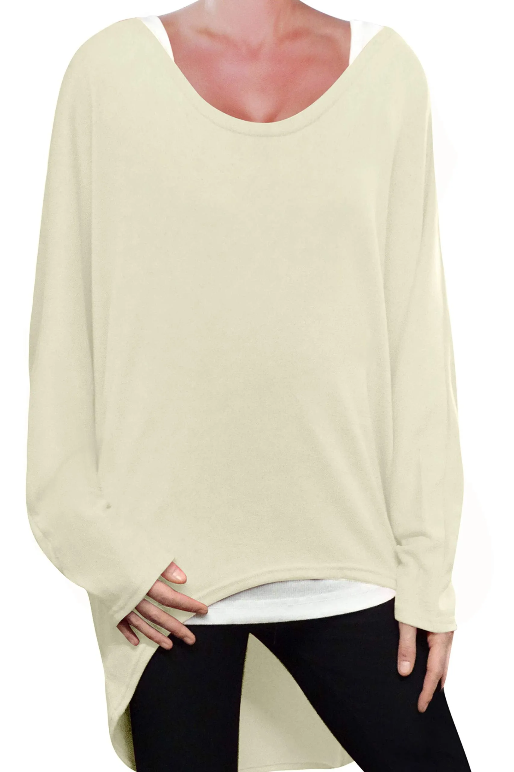 Loose Baggy Oversized Women's Long Sweater Tunic Top Jumper