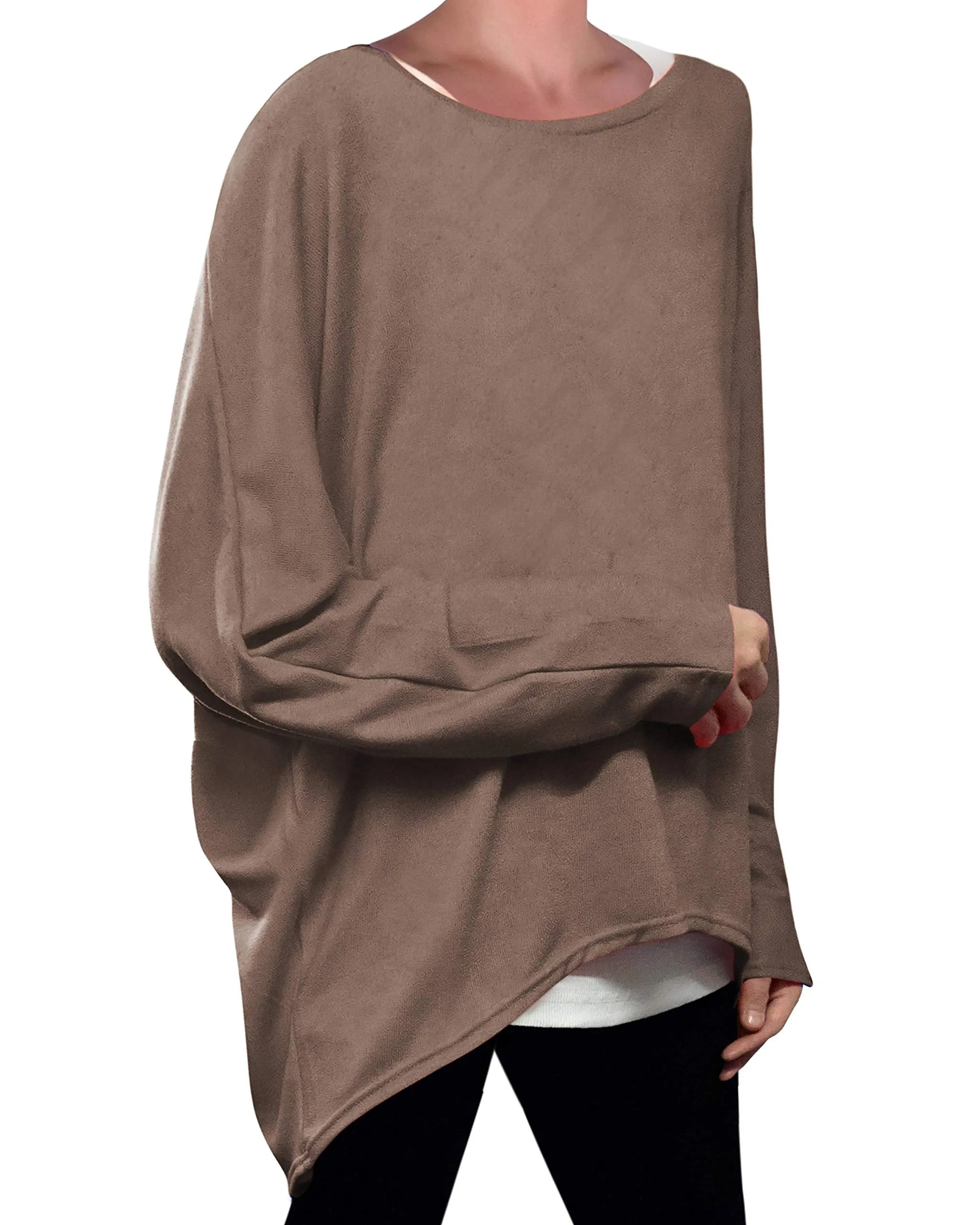 Loose Baggy Oversized Women's Long Sweater Tunic Top Jumper