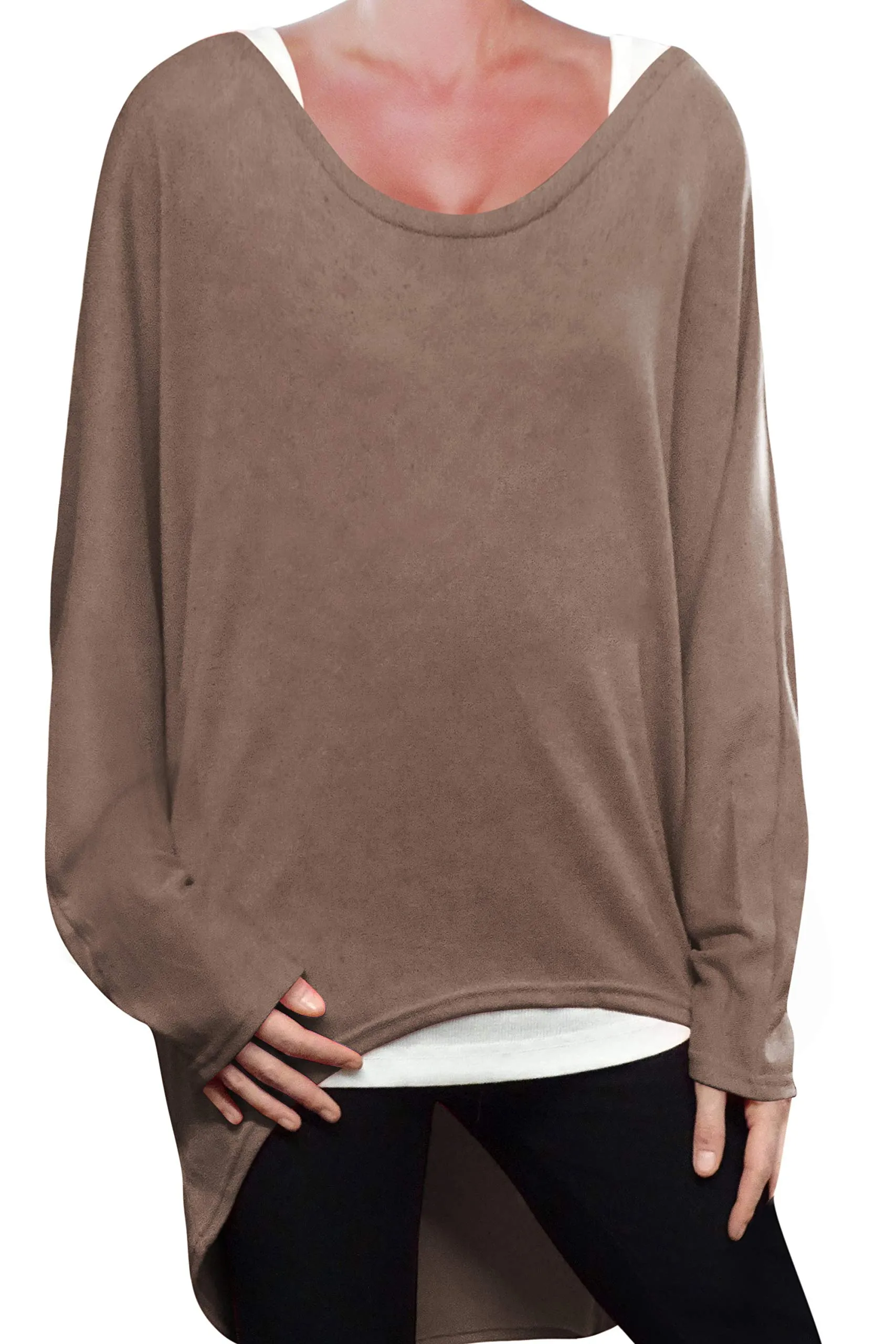 Loose Baggy Oversized Women's Long Sweater Tunic Top Jumper