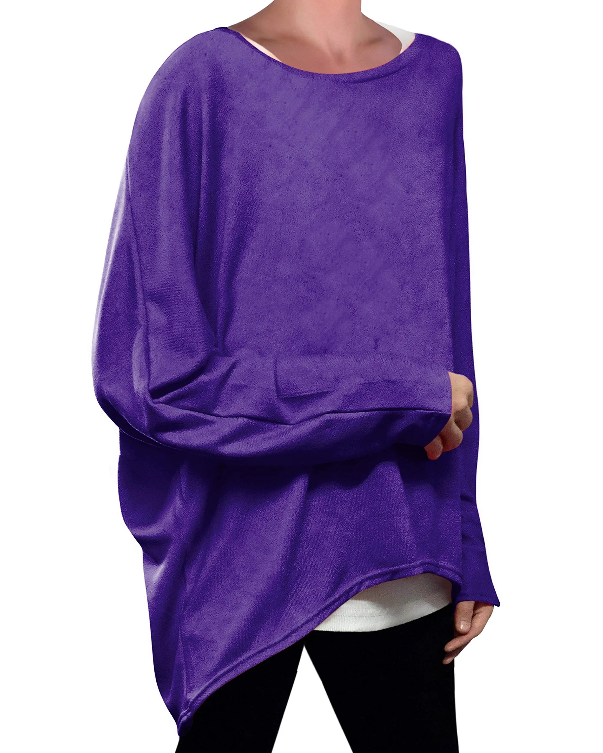 Loose Baggy Oversized Women's Long Sweater Tunic Top Jumper