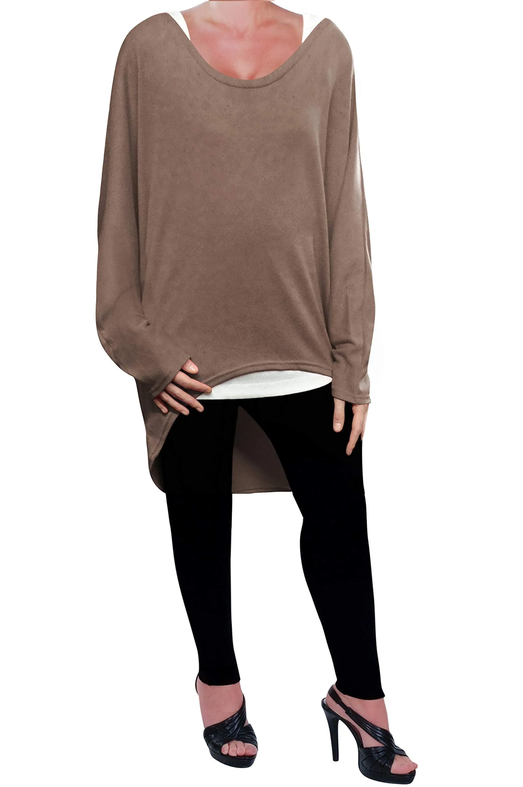 Loose Baggy Oversized Women's Long Sweater Tunic Top Jumper