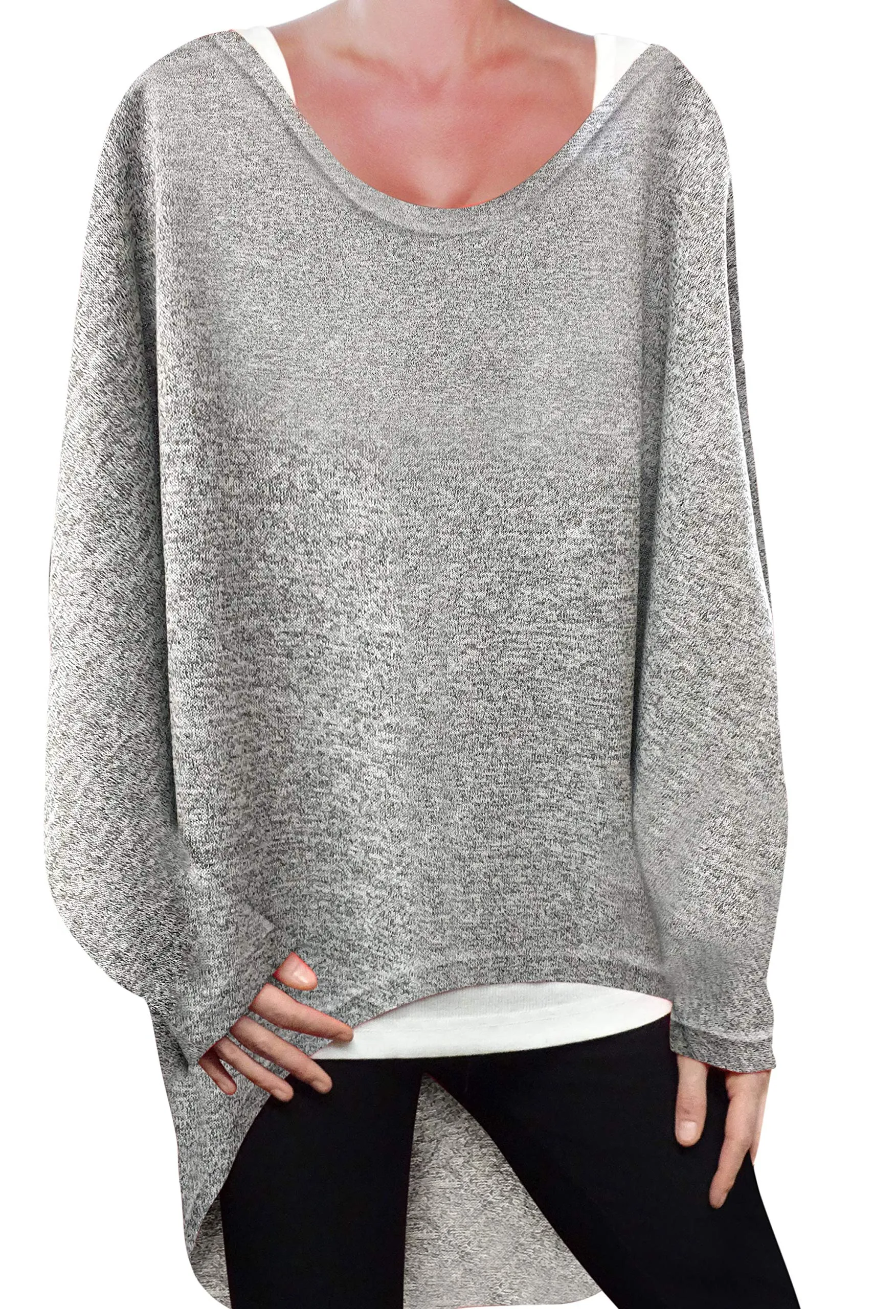 Loose Baggy Oversized Women's Long Sweater Tunic Top Jumper