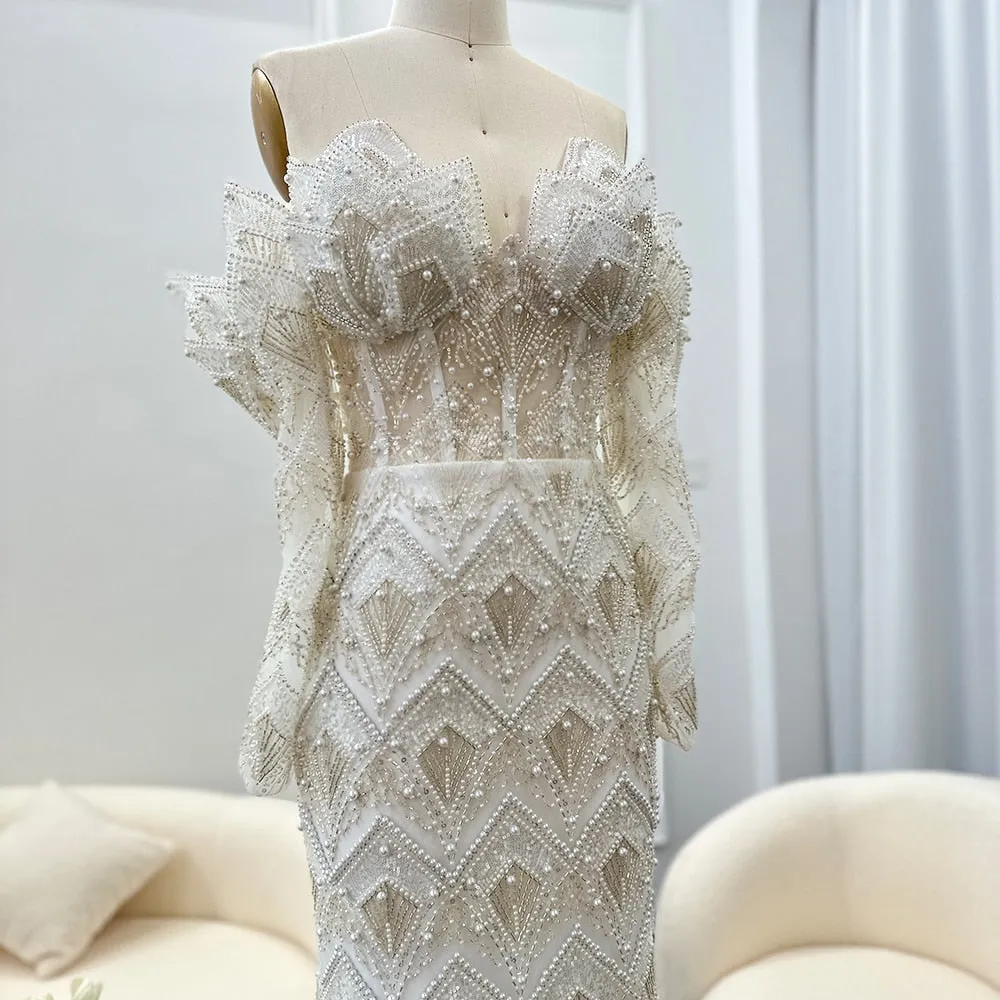 Luxury  Mermaid Off Shoulder Evening Dress SS371