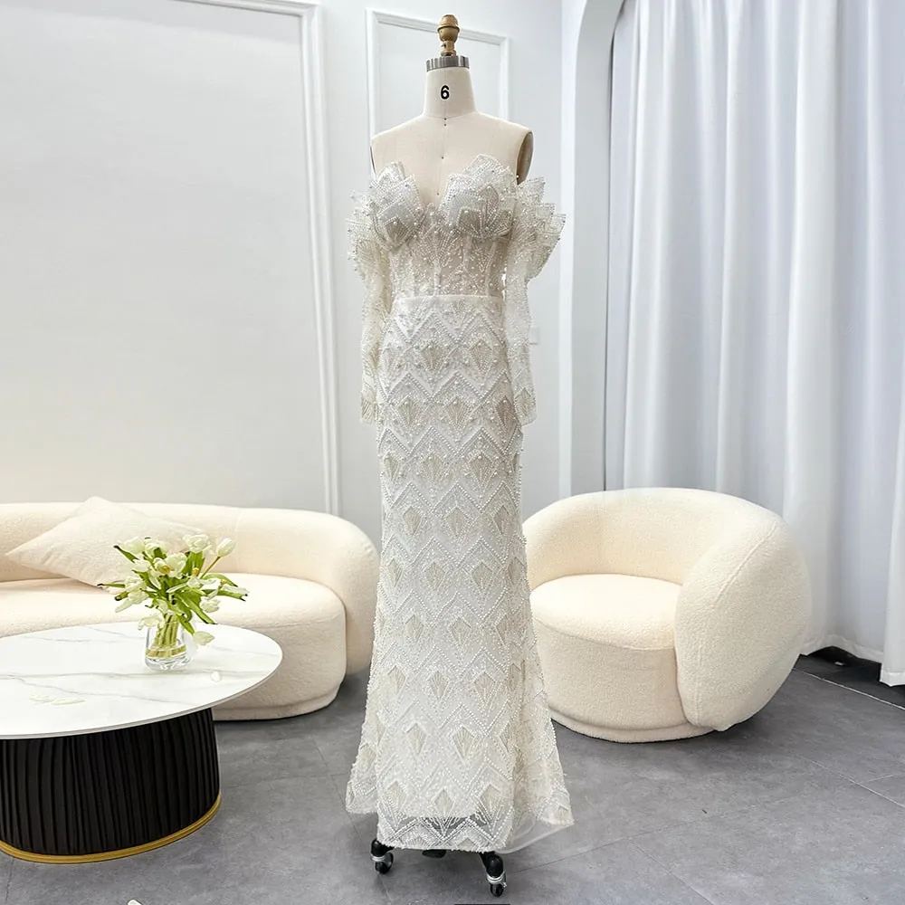 Luxury  Mermaid Off Shoulder Evening Dress SS371