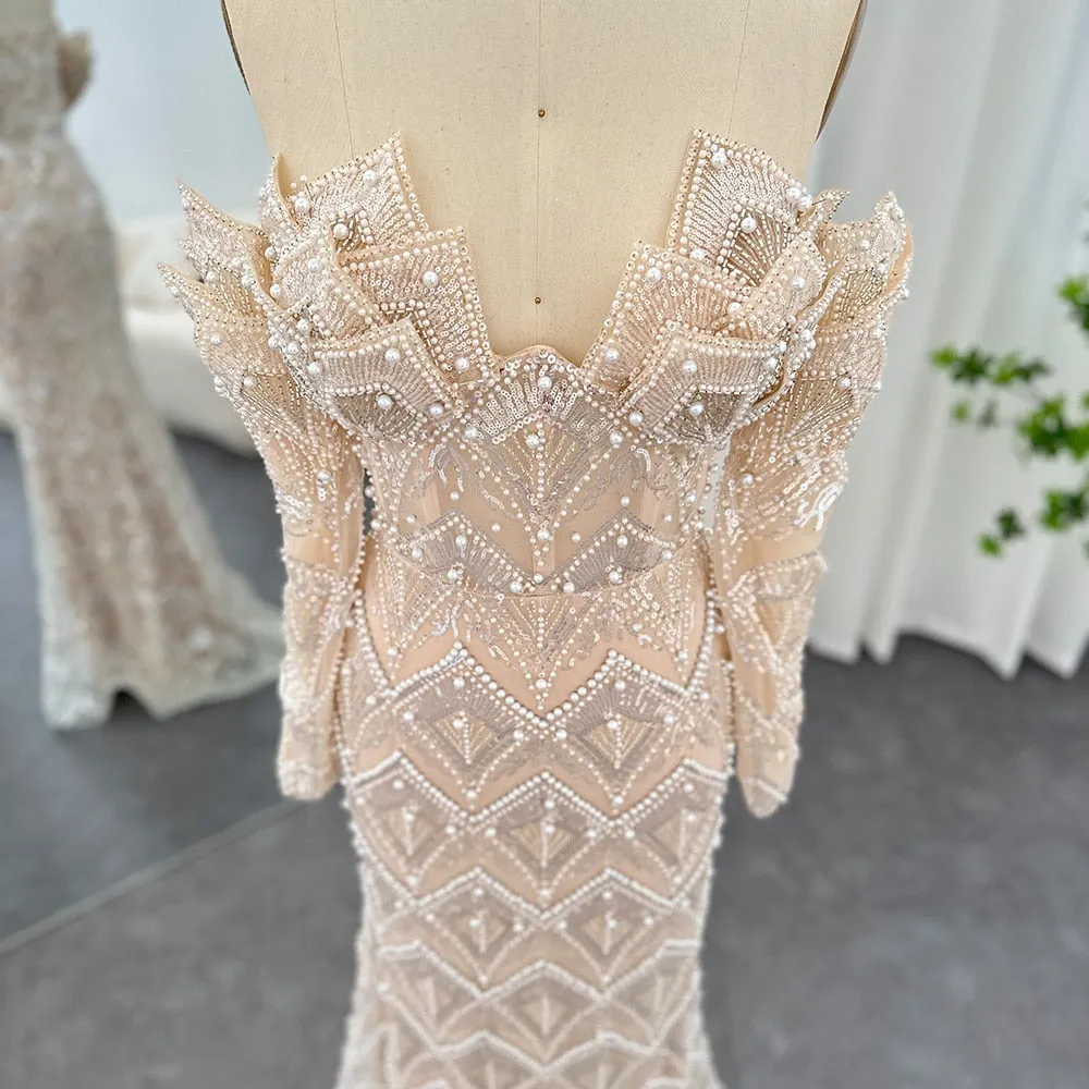 Luxury  Mermaid Off Shoulder Evening Dress SS371