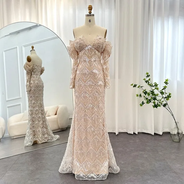 Luxury  Mermaid Off Shoulder Evening Dress SS371