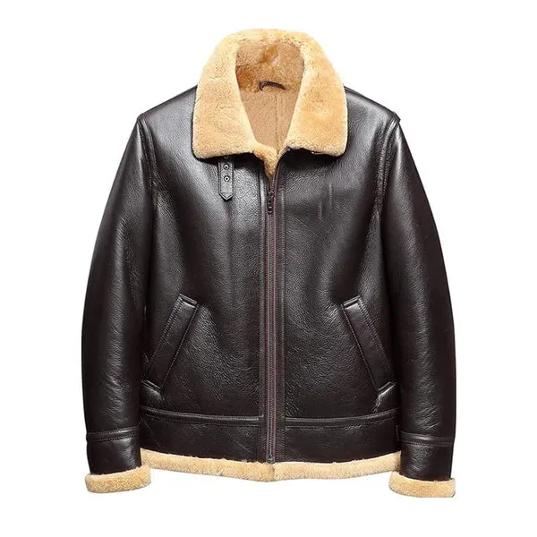 Men's B-3 Faux Shearling Thermal Leather Jacket