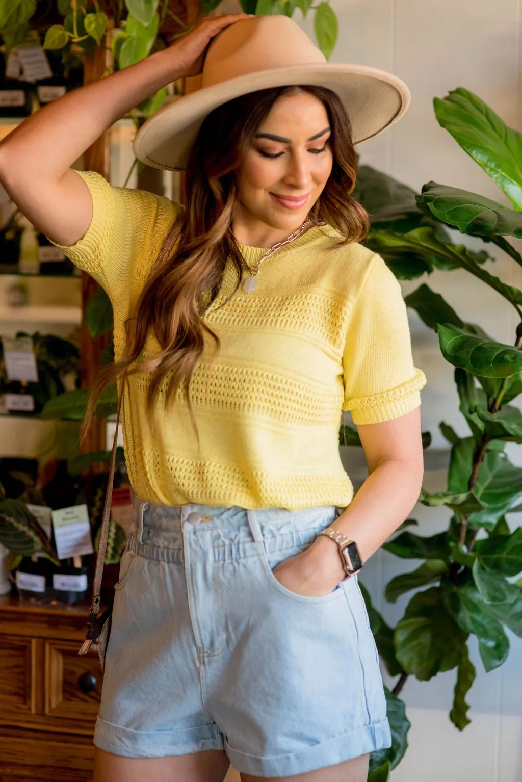 Mixed Knit Tee