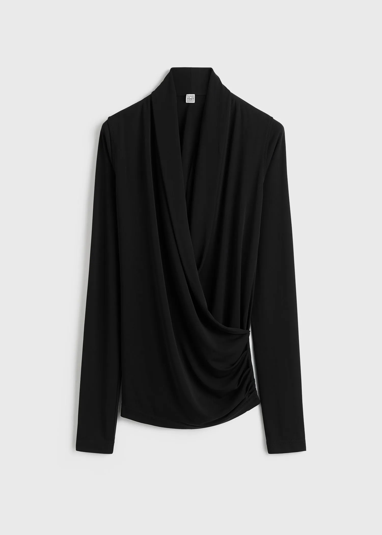Overlapped jersey top black