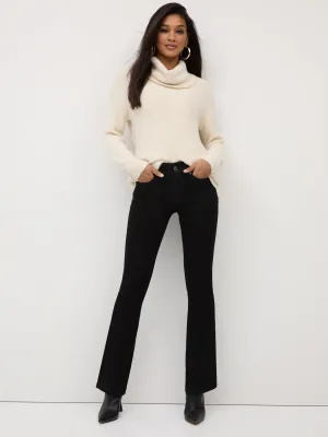Petite Curvy High-Waisted Barely Bootcut Jeans - Black