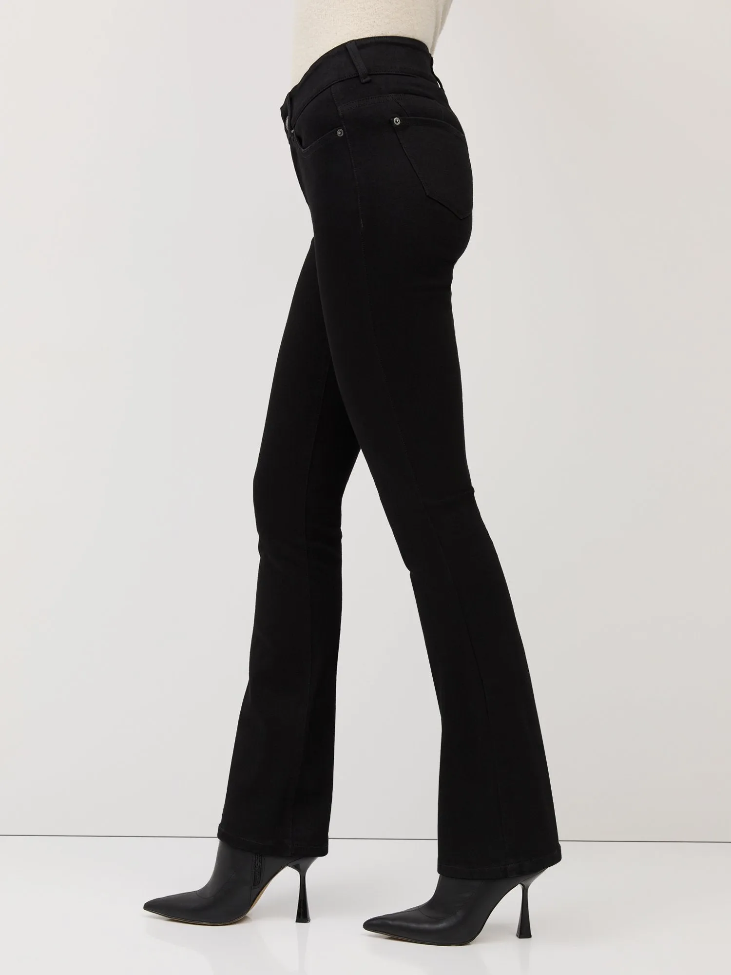 Petite Curvy High-Waisted Barely Bootcut Jeans - Black