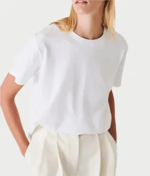 Pima Boyfriend Crew T-Shirt in White