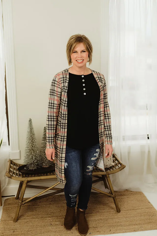 Plaid Duster Cardi
