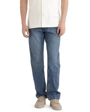 Rare Rabbit Men Denis Blue Cotton Fabric Mid Wash Regular Fit Mid Rise Plain Denim Trouser