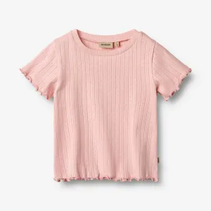 Rib T-shirt S/S Irene - rose sprinkle