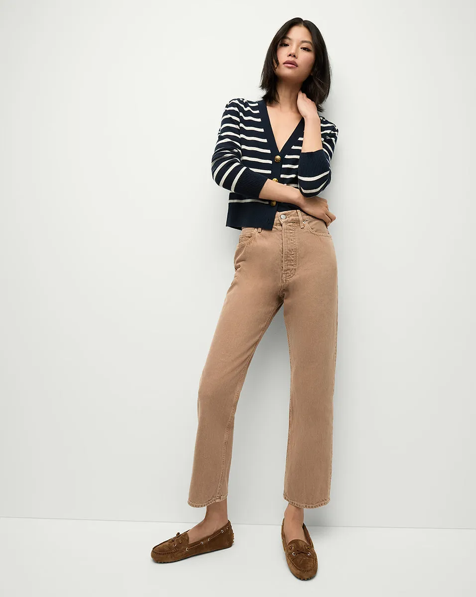 Solene Striped Cashmere Cardigan