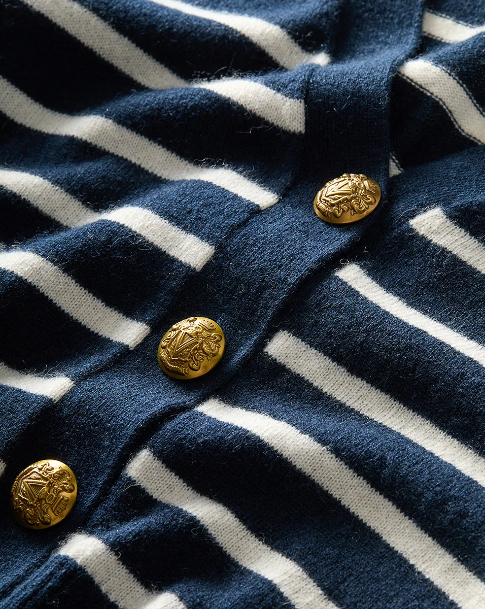 Solene Striped Cashmere Cardigan