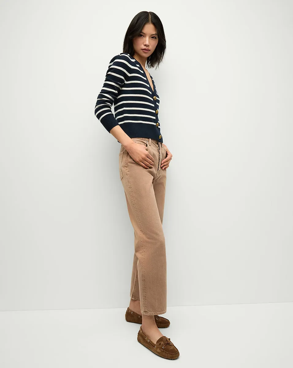 Solene Striped Cashmere Cardigan