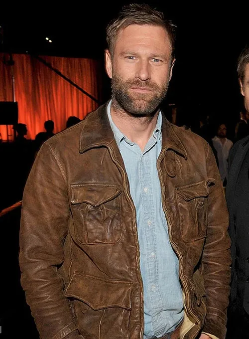STYLISH AARON ECKHART LEATHER JACKET