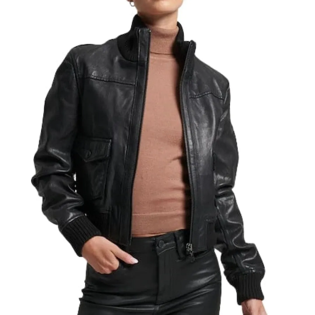 Stylish Biker Leather Jacket For Women
