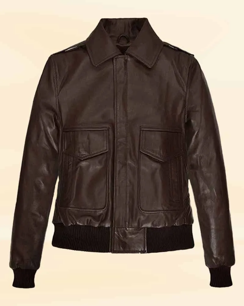 Stylish Dark Brown Leather Jacket Worn By Kendall Jenner | Kendall Jenner Stylish Dark Brown Leather Jacket