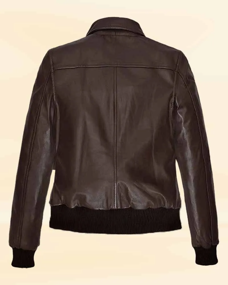 Stylish Dark Brown Leather Jacket Worn By Kendall Jenner | Kendall Jenner Stylish Dark Brown Leather Jacket