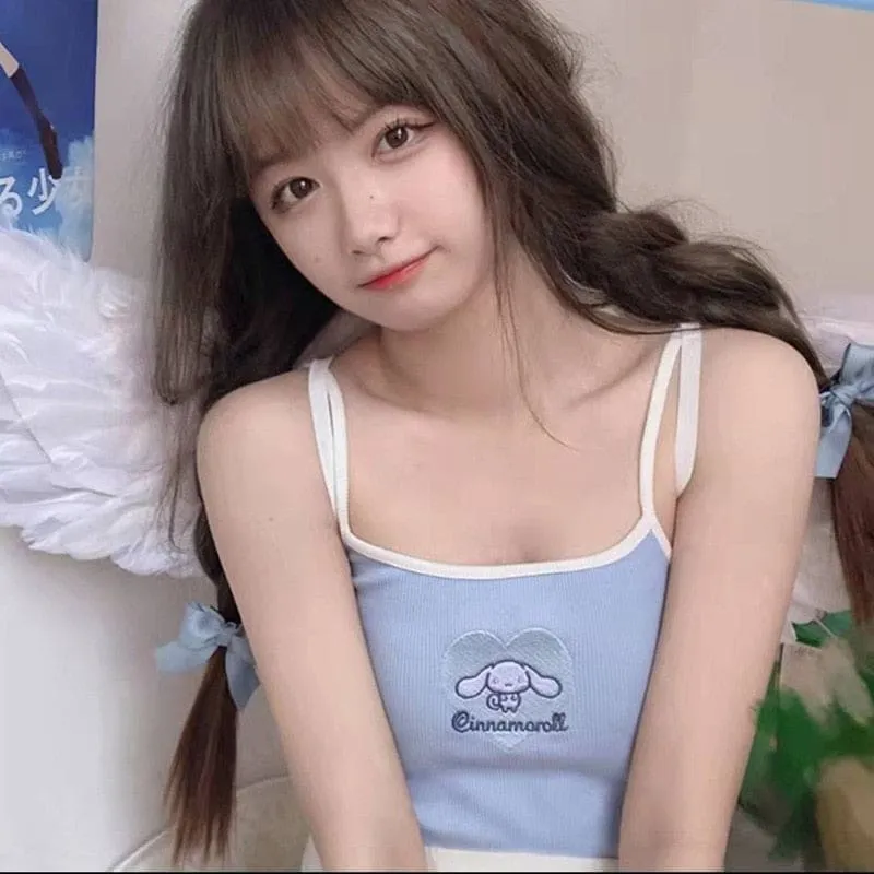 Sweet Kawaii Cropped Knit Tanks