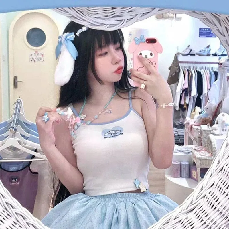 Sweet Kawaii Cropped Knit Tanks