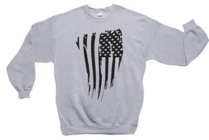 Tattered American Flag Patriotic Sweatshirt